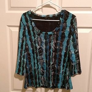 Madison blue and black long sleeve top.